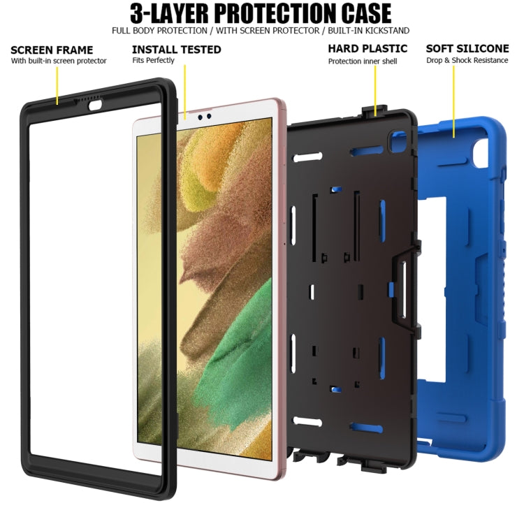 For Samsung Galaxy Tab A7 Lite T220 / T225 Contrast Color Robot Shockproof Silicone + PC Protective Case with Holder