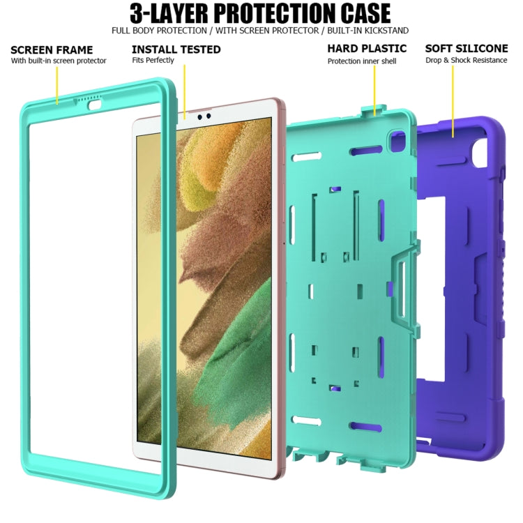 For Samsung Galaxy Tab A7 Lite T220 / T225 Contrast Color Robot Shockproof Silicone + PC Protective Case with Holder