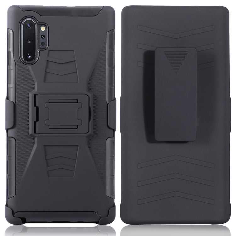 For Galaxy Note10+ PC + Silicone Back Clip Sliding Sleeve Protective Case(Black)