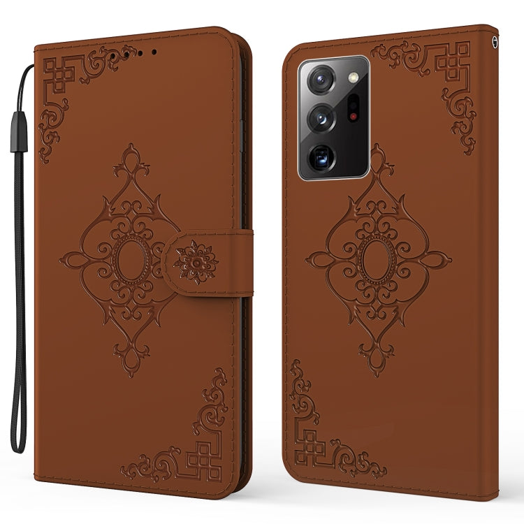 For Samsung Galaxy Note20 Ultra 4G / 5G Embossed Fortune Flower Pattern Horizontal Flip Leather Case with Holder & Card Slot & Wallet & Lanyard