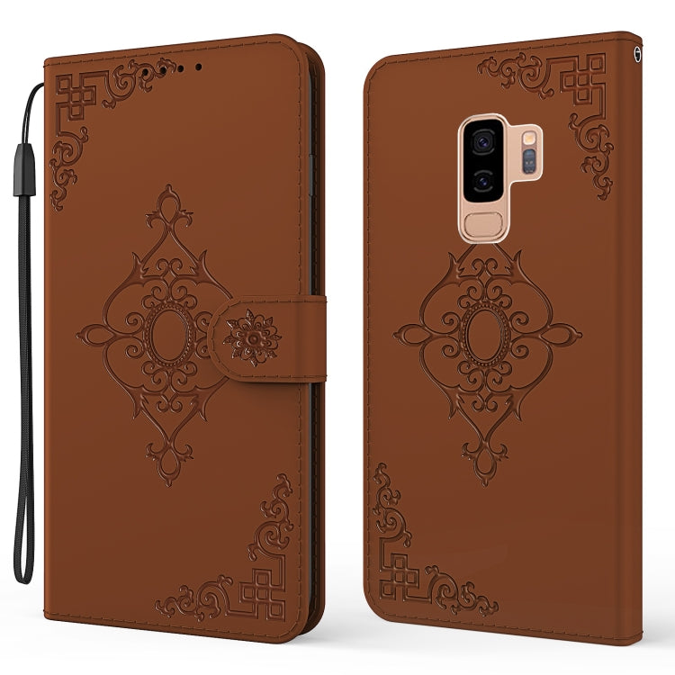 For Samsung Galaxy S9+ Embossed Fortune Flower Pattern Horizontal Flip Leather Case with Holder & Card Slot & Wallet & Lanyard