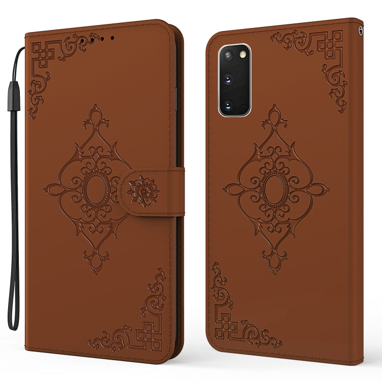 For Samsung Galaxy S20 Embossed Fortune Flower Pattern Horizontal Flip Leather Case with Holder & Card Slot & Wallet & Lanyard