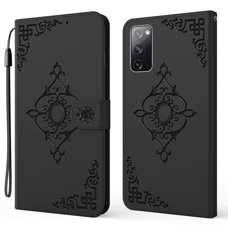For Samsung Galaxy S20 FE Embossed Fortune Flower Pattern Horizontal Flip Leather Case with Holder & Card Slot & Wallet & Lanyard