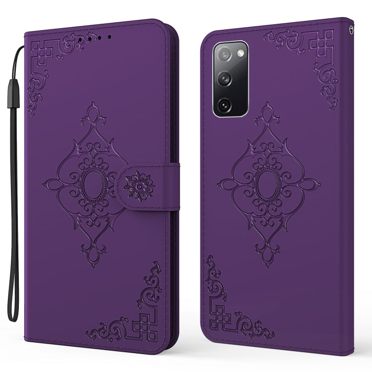 For Samsung Galaxy S20 FE Embossed Fortune Flower Pattern Horizontal Flip Leather Case with Holder & Card Slot & Wallet & Lanyard
