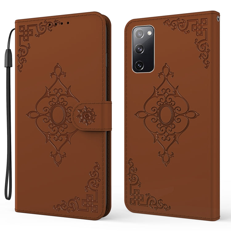 For Samsung Galaxy S20 FE Embossed Fortune Flower Pattern Horizontal Flip Leather Case with Holder & Card Slot & Wallet & Lanyard