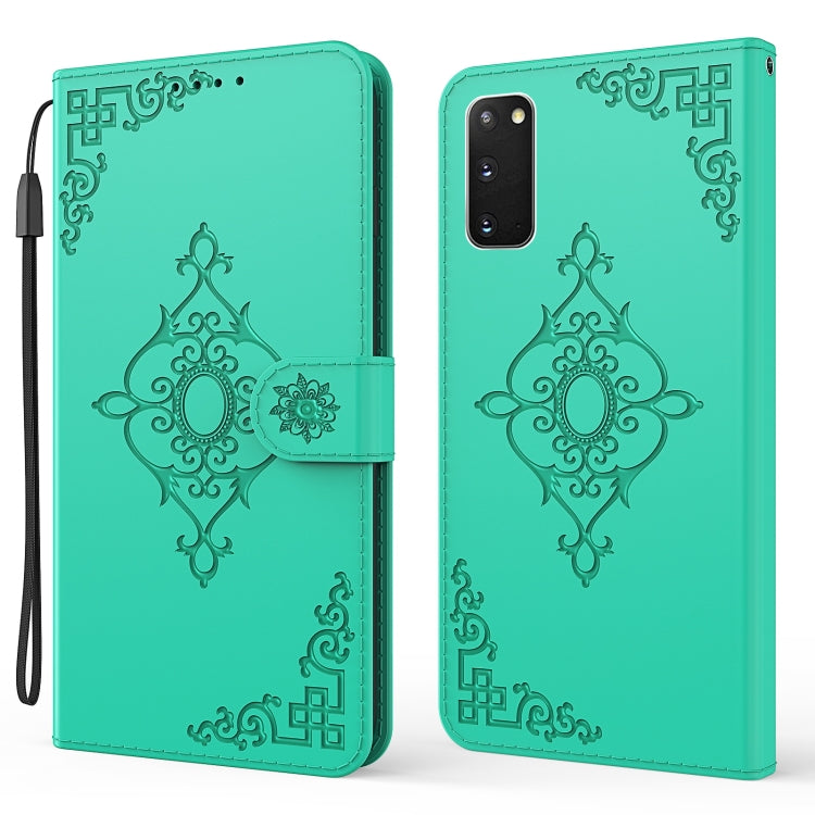 For Samsung Galaxy S20+ Embossed Fortune Flower Pattern Horizontal Flip Leather Case with Holder & Card Slot & Wallet & Lanyard