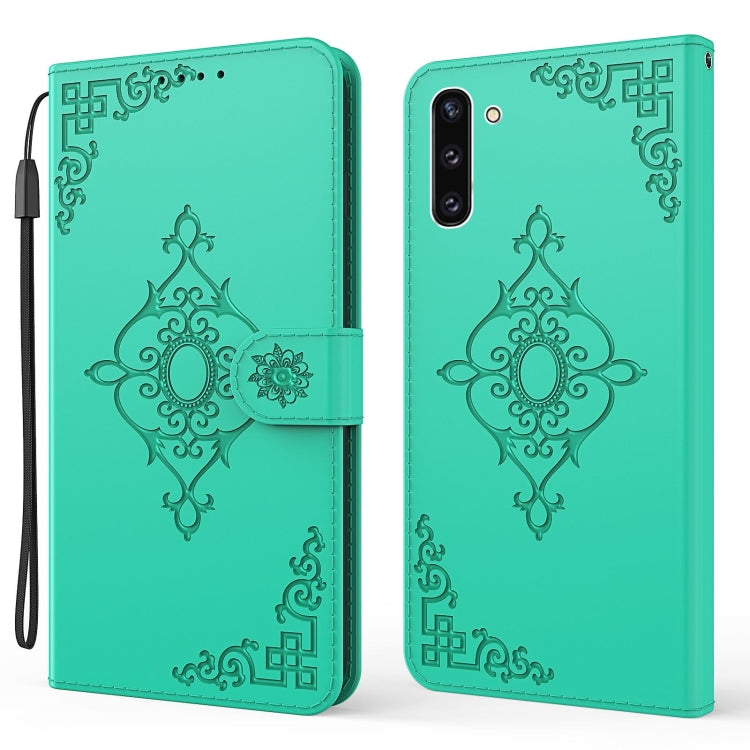For Samsung Galaxy Note10 Embossed Fortune Flower Pattern Horizontal Flip Leather Case with Holder & Card Slot & Wallet & Lanyard