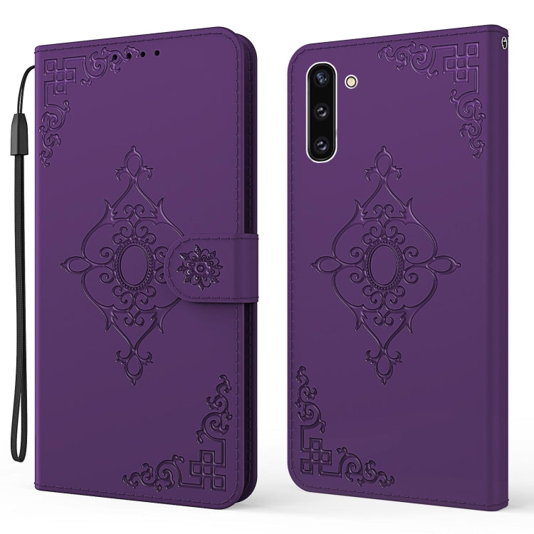 For Samsung Galaxy Note10 Embossed Fortune Flower Pattern Horizontal Flip Leather Case with Holder & Card Slot & Wallet & Lanyard