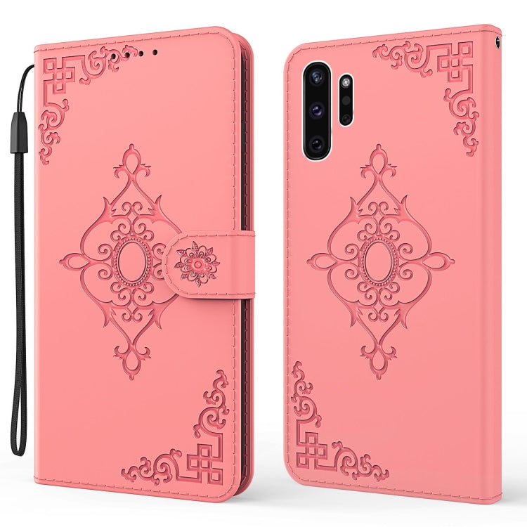 For Samsung Galaxy Note 10 Pro Embossed Fortune Flower Pattern Horizontal Flip Leather Case with Holder & Card Slot & Wallet & Lanyard