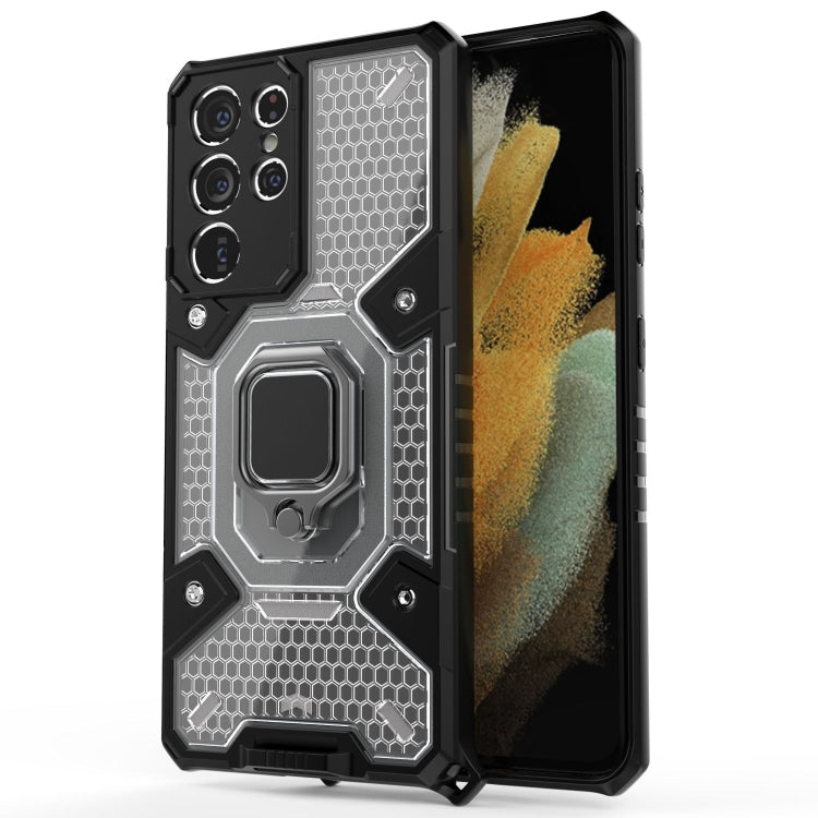 For Samsung Galaxy S21 Ultra 5G Space PC+TPU Ring Holder Protective Case