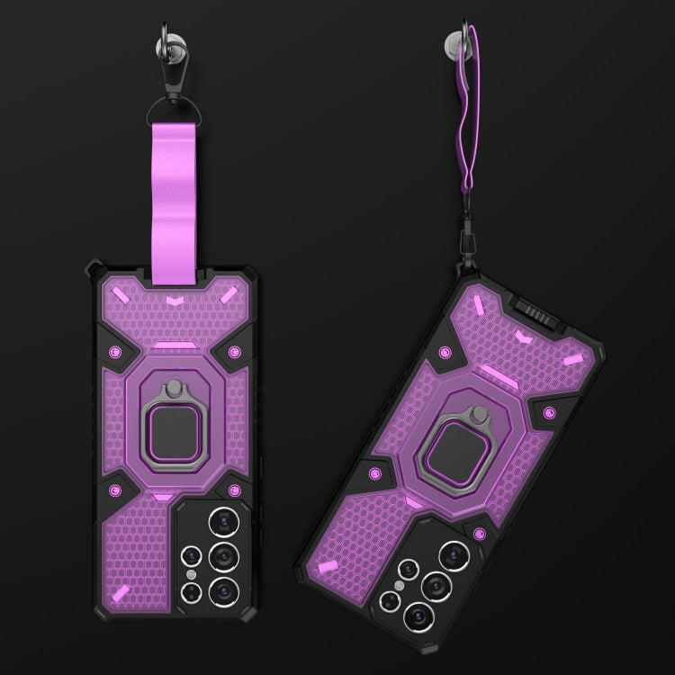 For Samsung Galaxy S21 Ultra 5G Space PC+TPU Ring Holder Protective Case