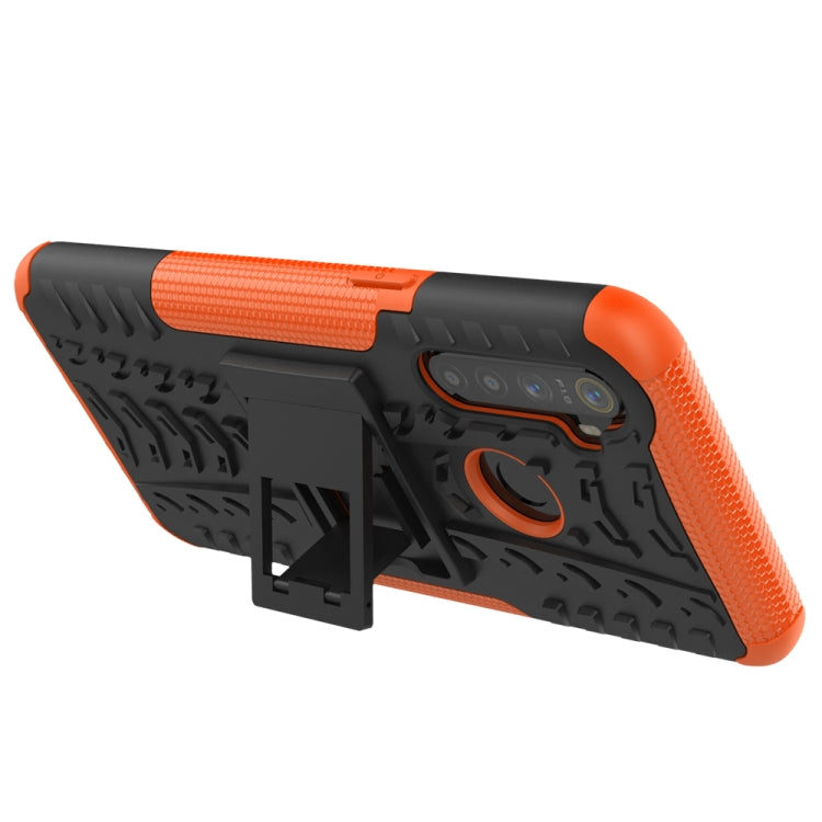 For OPPO Realme 5 Tire Texture TPU + PC Shockproof Case with Holder