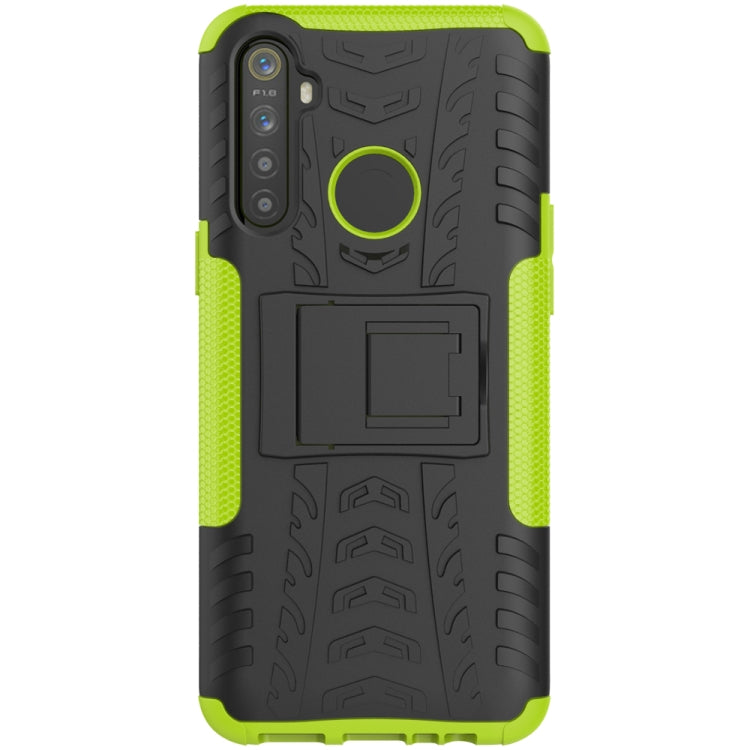 For OPPO Realme 5 Tire Texture TPU + PC Shockproof Case with Holder
