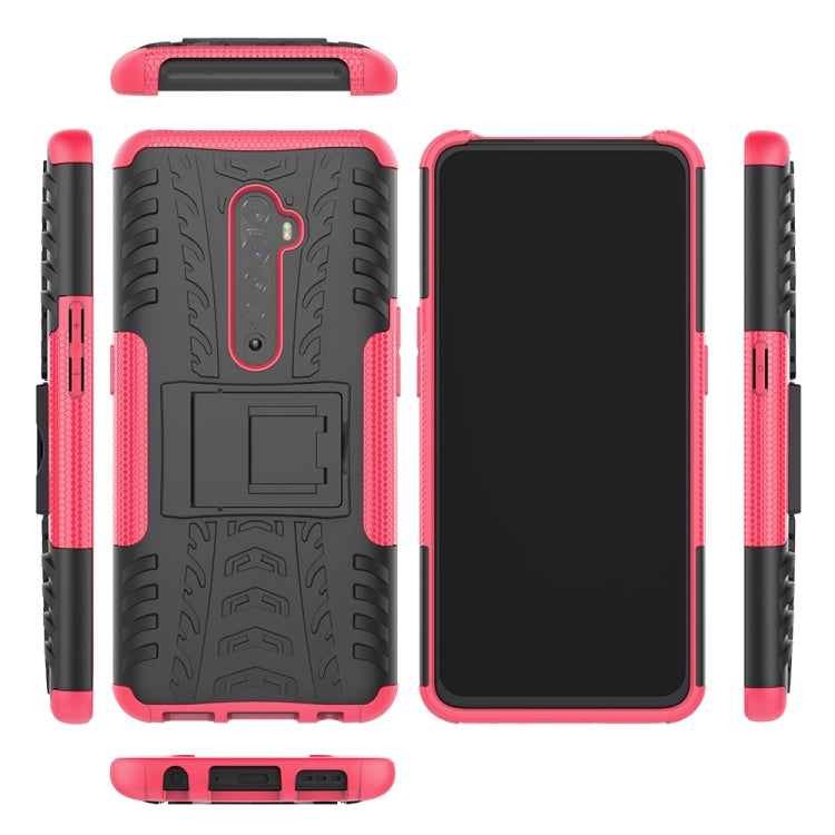For OPPO RENO 2 Tire Texture TPU + PC Shockproof Case with Holder