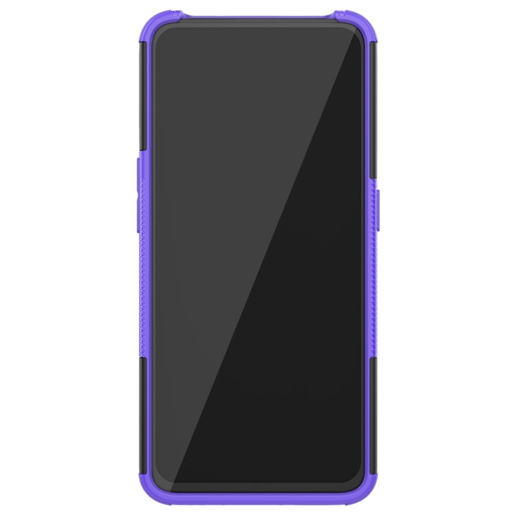 For OPPO RENO 2 Tire Texture TPU + PC Shockproof Case with Holder