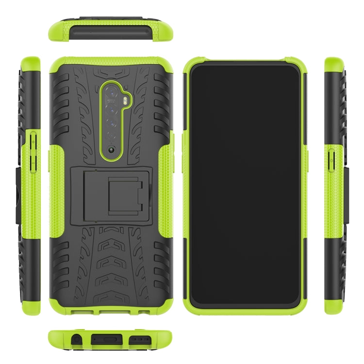 For OPPO RENO 2 Tire Texture TPU + PC Shockproof Case with Holder