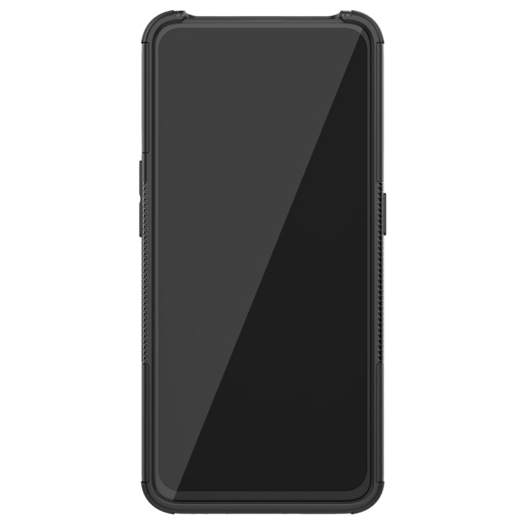 For OPPO RENO 2 Tire Texture TPU + PC Shockproof Case with Holder
