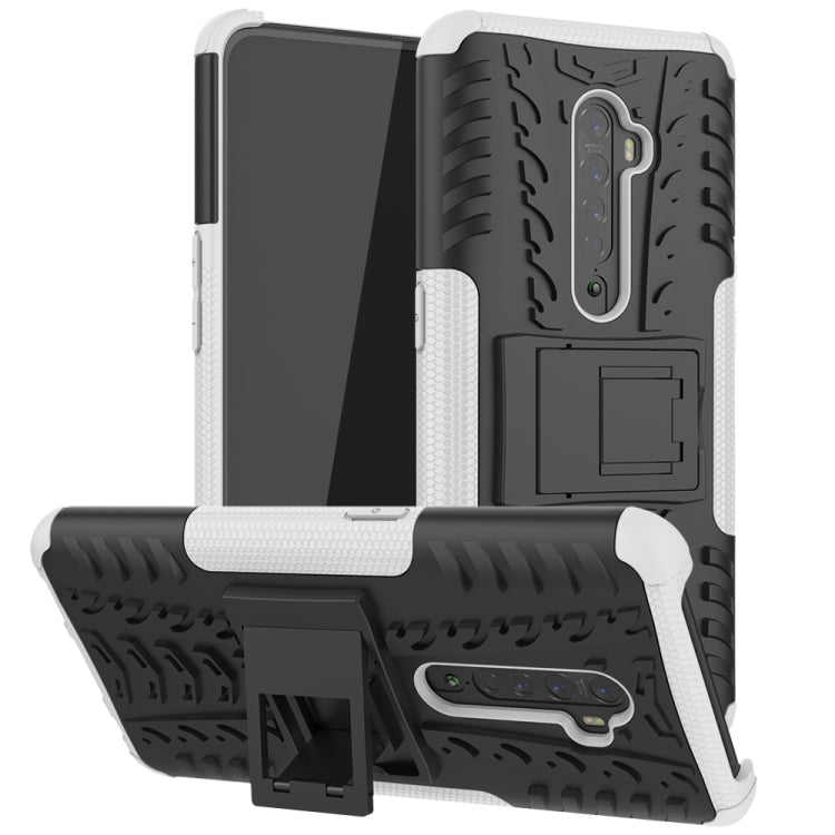 For OPPO RENO 2 Tire Texture TPU + PC Shockproof Case with Holder