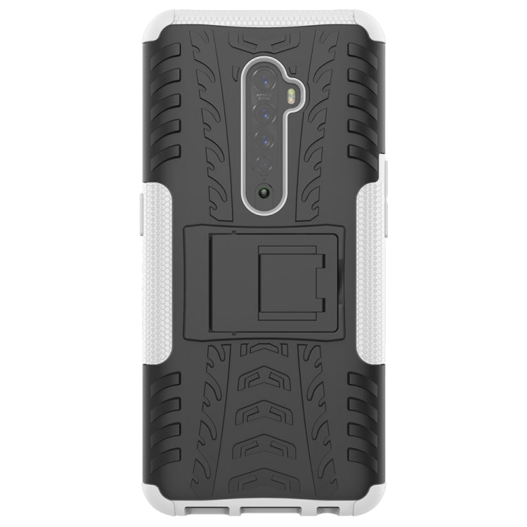 For OPPO RENO 2 Tire Texture TPU + PC Shockproof Case with Holder