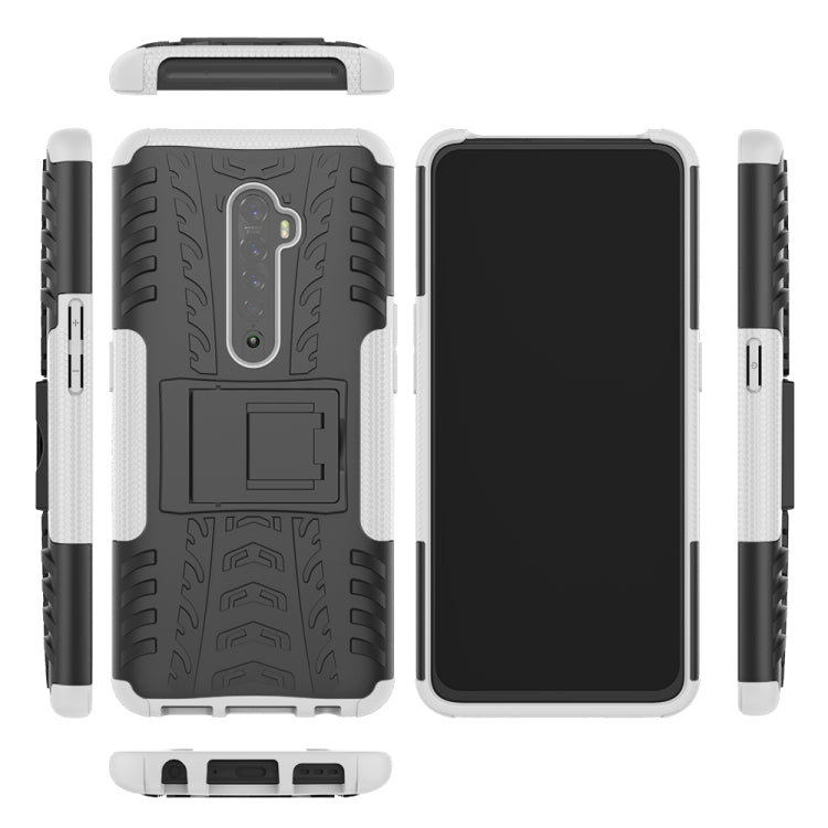 For OPPO RENO 2 Tire Texture TPU + PC Shockproof Case with Holder