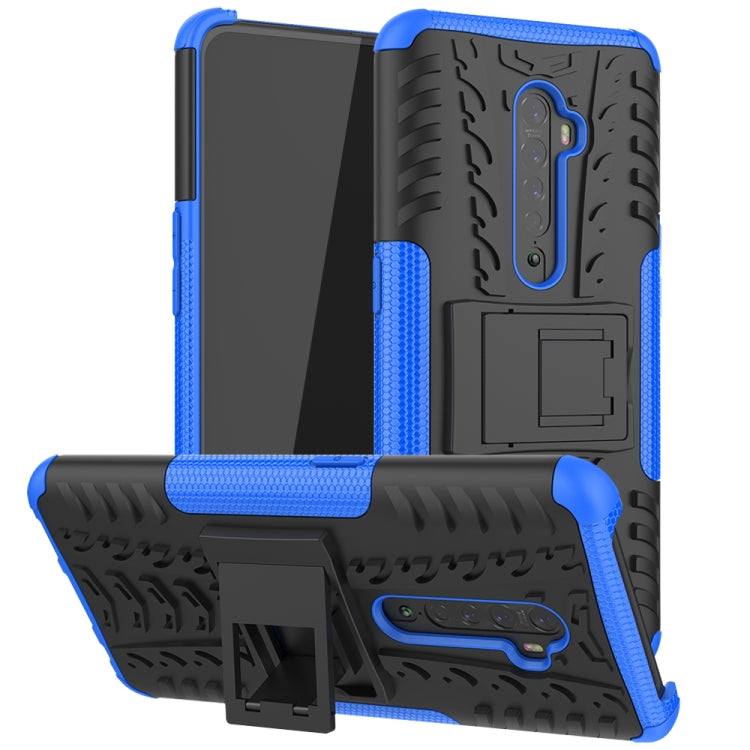 For OPPO RENO 2 Tire Texture TPU + PC Shockproof Case with Holder