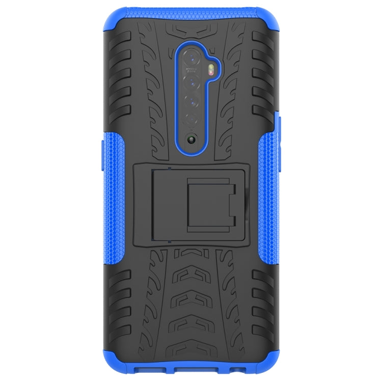 For OPPO RENO 2 Tire Texture TPU + PC Shockproof Case with Holder