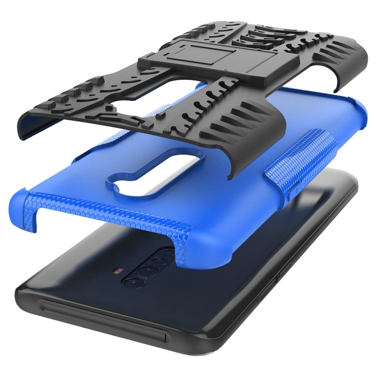 For OPPO RENO 2 Tire Texture TPU + PC Shockproof Case with Holder