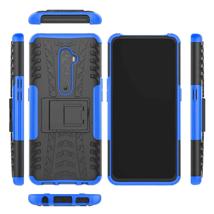 For OPPO RENO 2 Tire Texture TPU + PC Shockproof Case with Holder