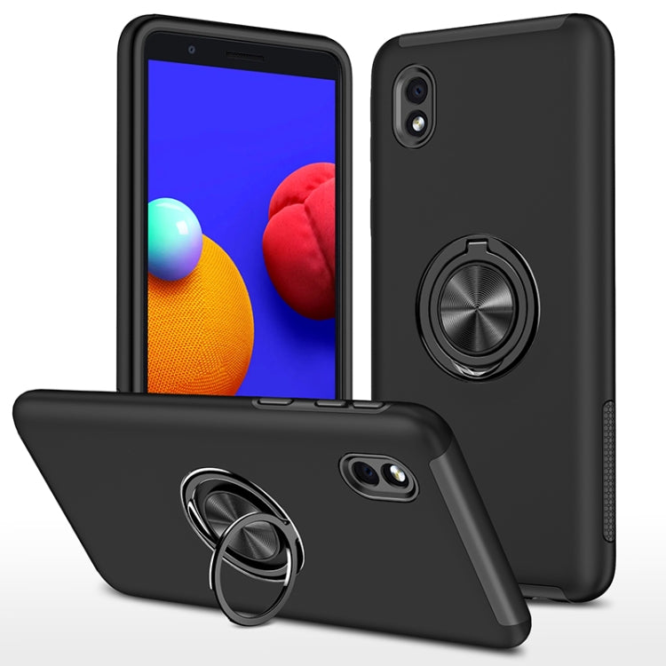 For Samsung Galaxy A01 Core PC + TPU Shockproof Magnetic Protective Case with Invisible Ring Holder