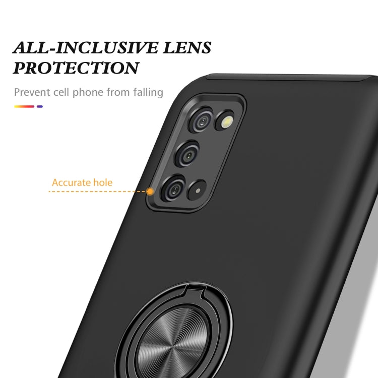 For Samsung Galaxy A02s US Version PC + TPU Shockproof Magnetic Protective Case with Invisible Ring Holder