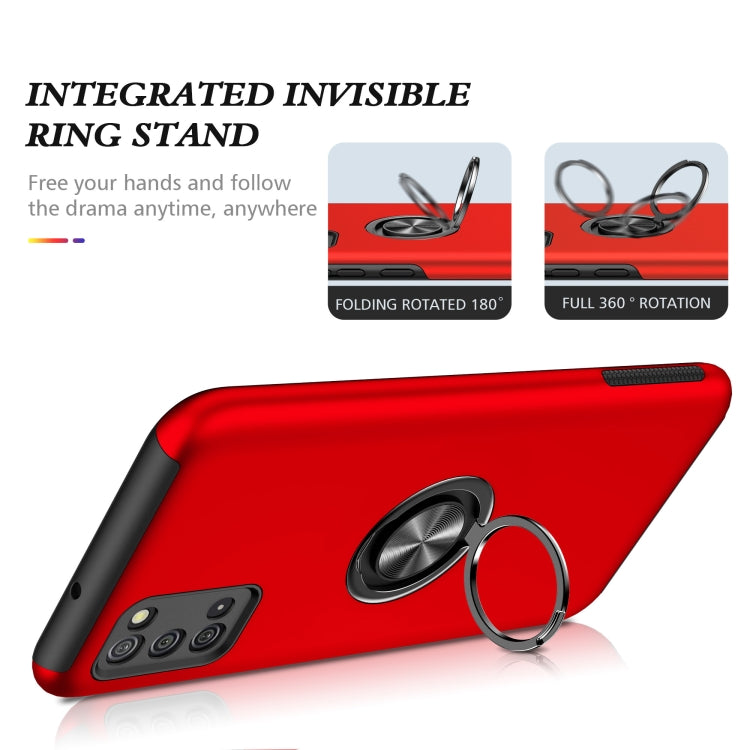 For Samsung Galaxy A02s US Version PC + TPU Shockproof Magnetic Protective Case with Invisible Ring Holder