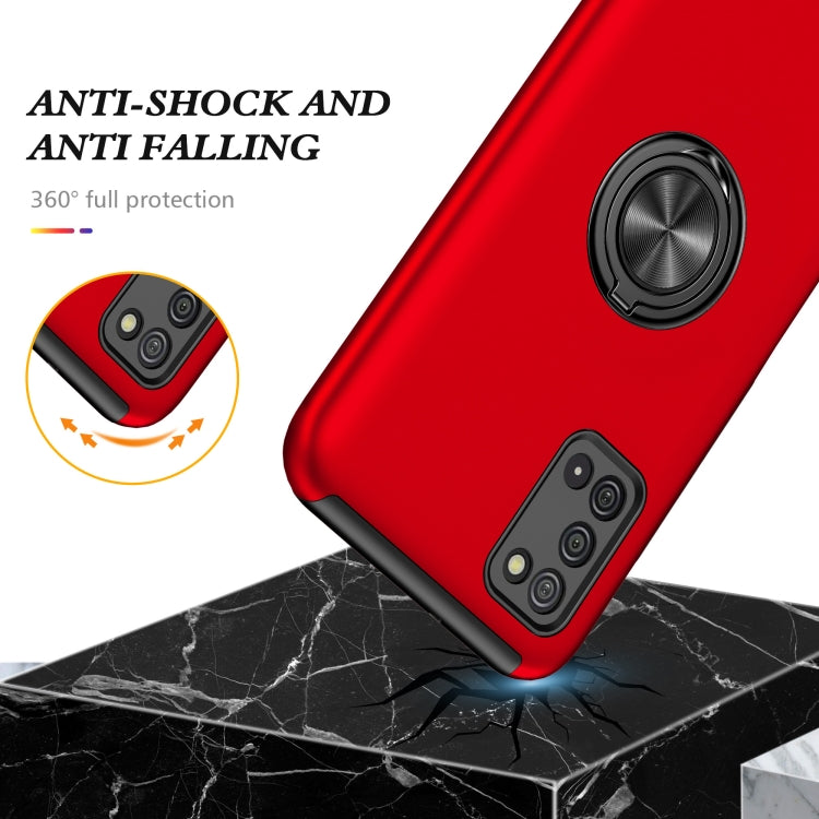 For Samsung Galaxy A02s US Version PC + TPU Shockproof Magnetic Protective Case with Invisible Ring Holder