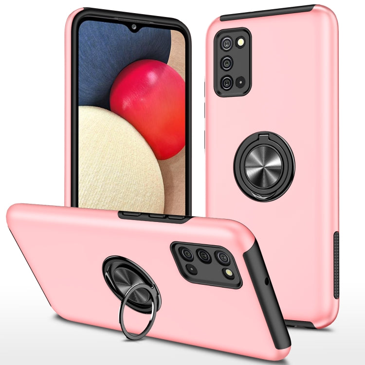 For Samsung Galaxy A02s US Version PC + TPU Shockproof Magnetic Protective Case with Invisible Ring Holder