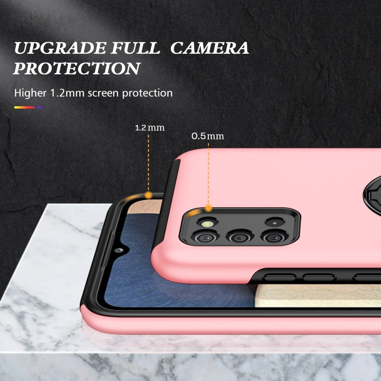For Samsung Galaxy A02s US Version PC + TPU Shockproof Magnetic Protective Case with Invisible Ring Holder