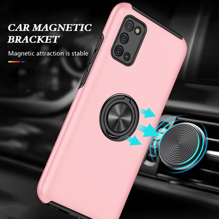 For Samsung Galaxy A02s US Version PC + TPU Shockproof Magnetic Protective Case with Invisible Ring Holder