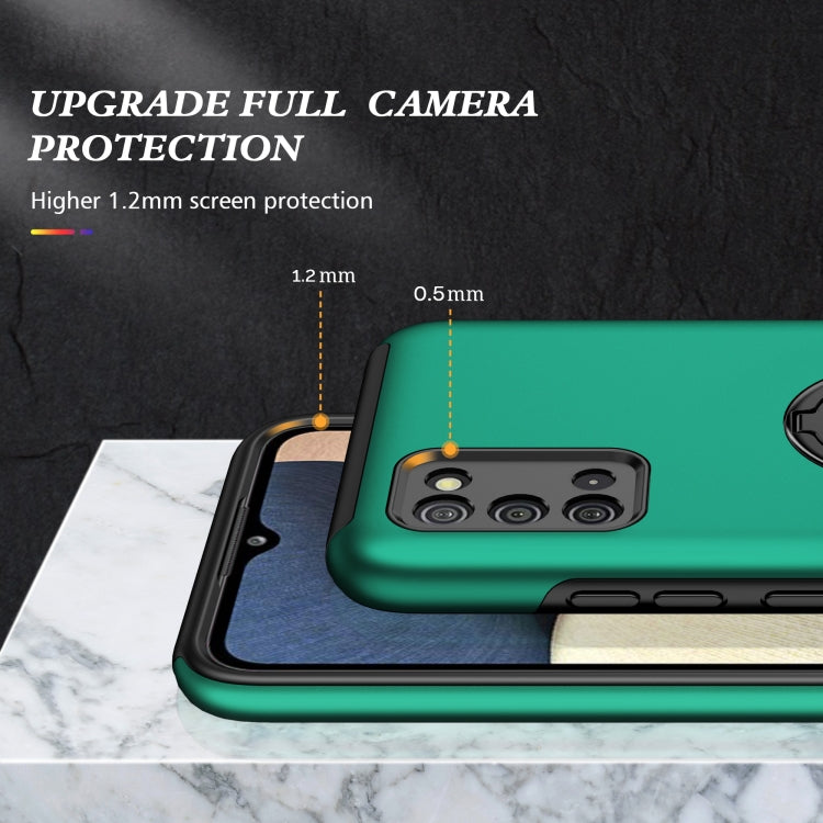 For Samsung Galaxy A02s US Version PC + TPU Shockproof Magnetic Protective Case with Invisible Ring Holder
