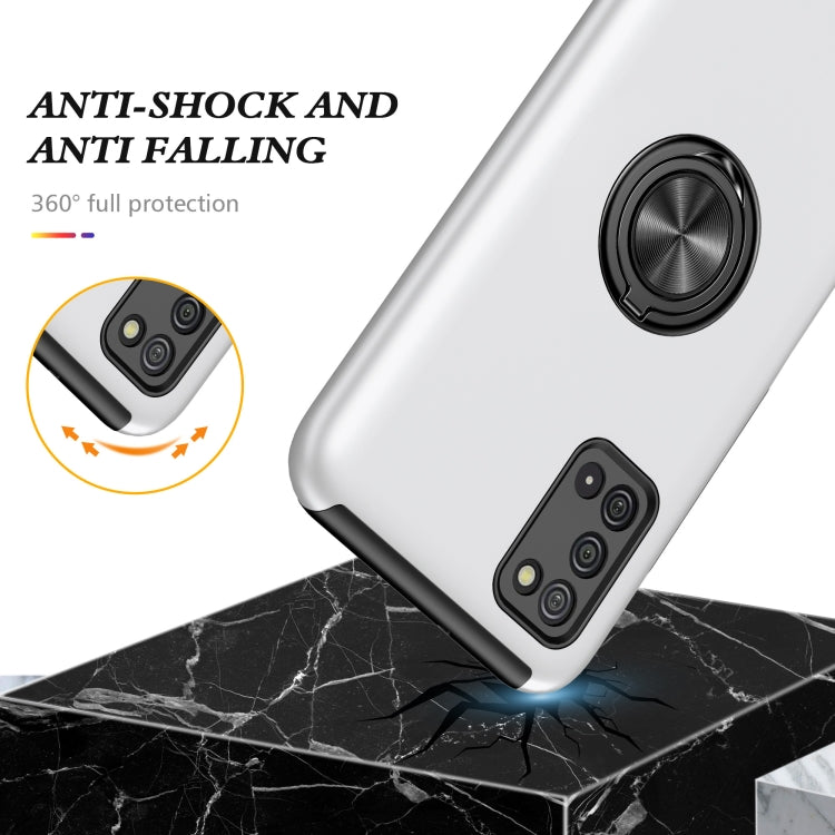 For Samsung Galaxy A02s US Version PC + TPU Shockproof Magnetic Protective Case with Invisible Ring Holder