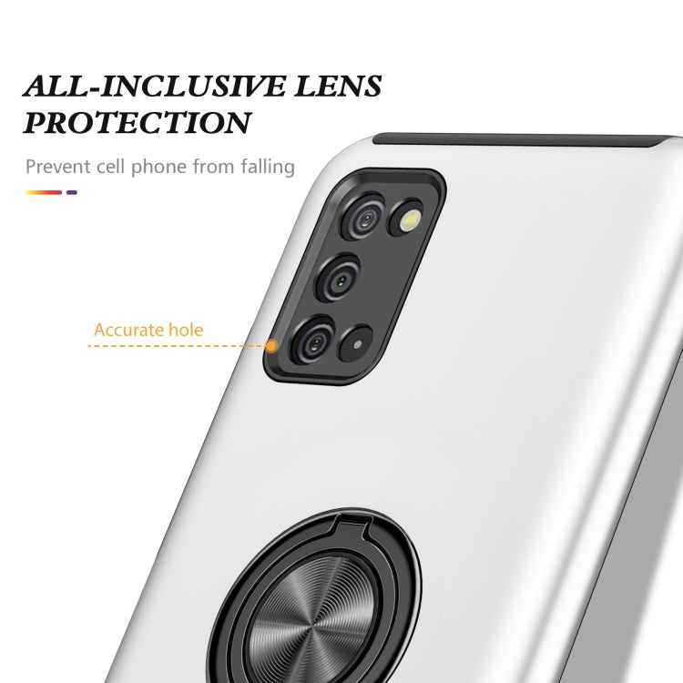 For Samsung Galaxy A02s US Version PC + TPU Shockproof Magnetic Protective Case with Invisible Ring Holder