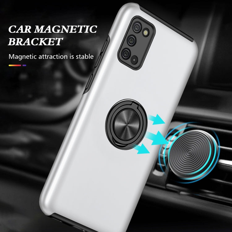 For Samsung Galaxy A02s US Version PC + TPU Shockproof Magnetic Protective Case with Invisible Ring Holder