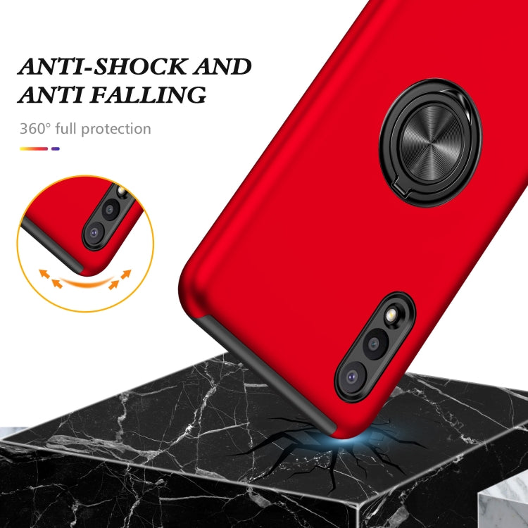 For Samsung Galaxy A02 EU Version PC + TPU Shockproof Magnetic Protective Case with Invisible Ring Holder