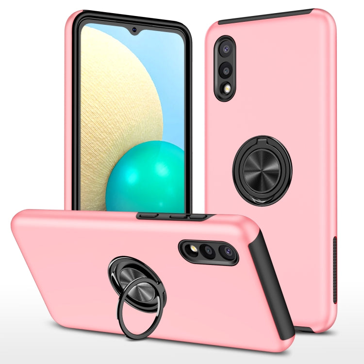For Samsung Galaxy A02 EU Version PC + TPU Shockproof Magnetic Protective Case with Invisible Ring Holder