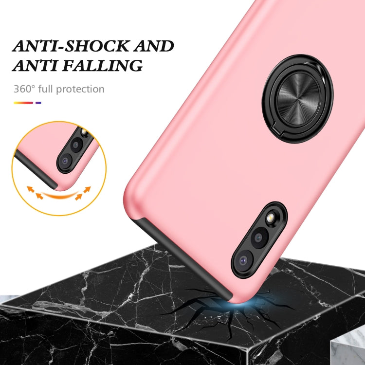 For Samsung Galaxy A02 EU Version PC + TPU Shockproof Magnetic Protective Case with Invisible Ring Holder