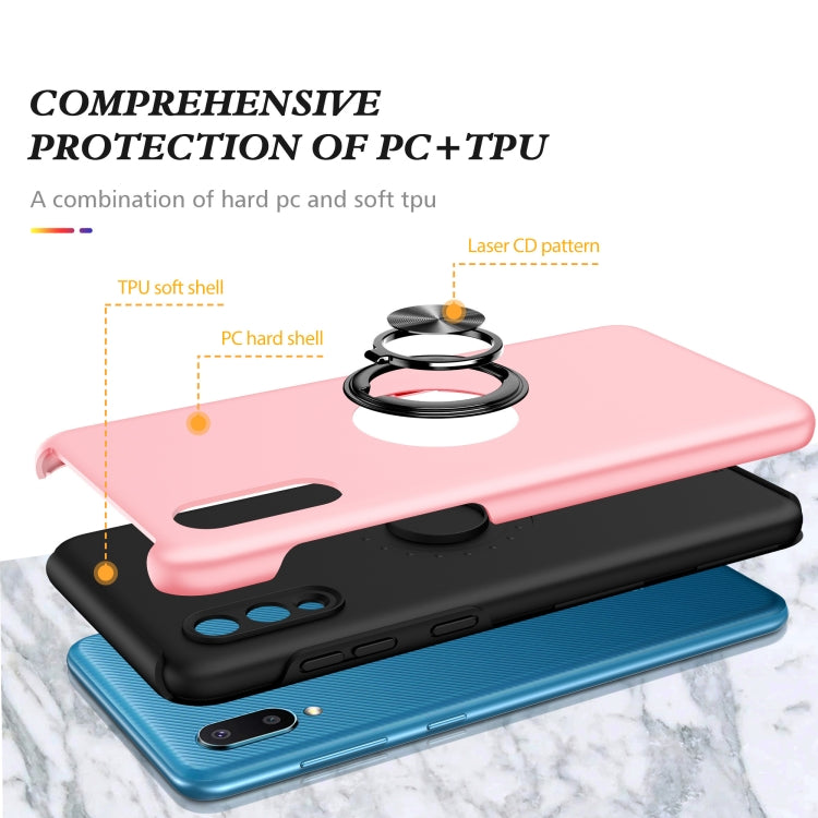 For Samsung Galaxy A02 EU Version PC + TPU Shockproof Magnetic Protective Case with Invisible Ring Holder