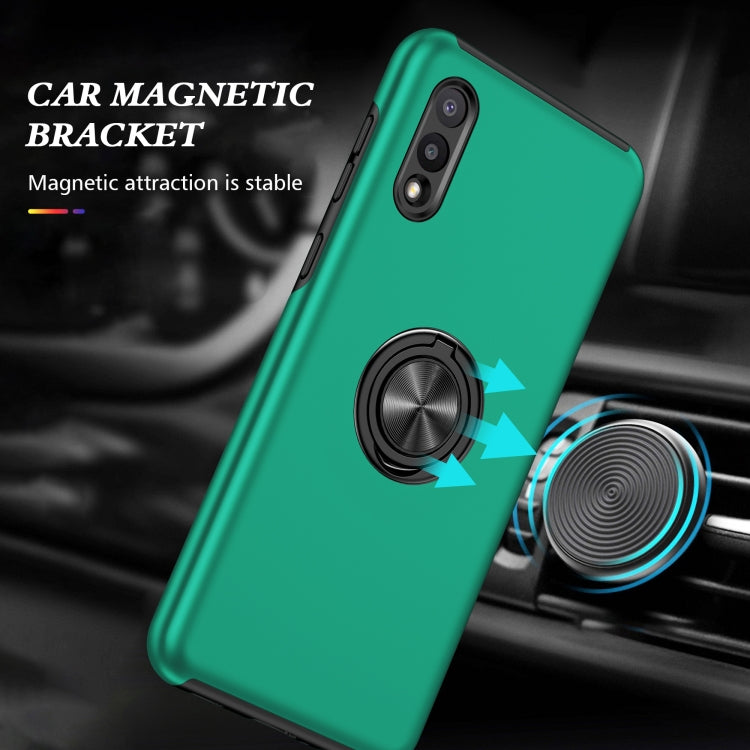 For Samsung Galaxy A02 EU Version PC + TPU Shockproof Magnetic Protective Case with Invisible Ring Holder
