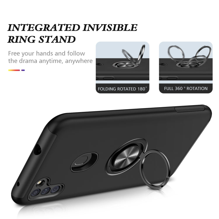 For Samsung Galaxy A11 PC + TPU Shockproof Magnetic Protective Case with Invisible Ring Holder