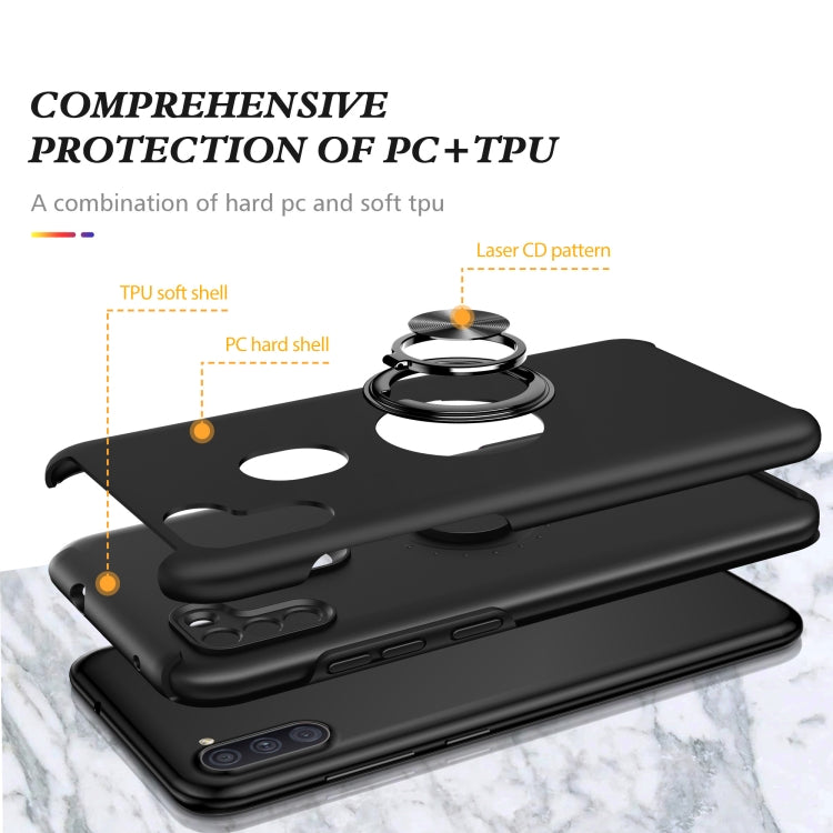 For Samsung Galaxy A11 PC + TPU Shockproof Magnetic Protective Case with Invisible Ring Holder