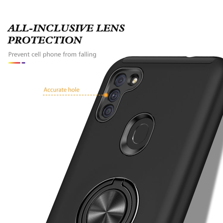 For Samsung Galaxy A11 PC + TPU Shockproof Magnetic Protective Case with Invisible Ring Holder