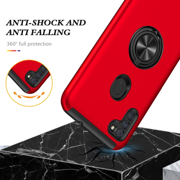 For Samsung Galaxy A11 PC + TPU Shockproof Magnetic Protective Case with Invisible Ring Holder