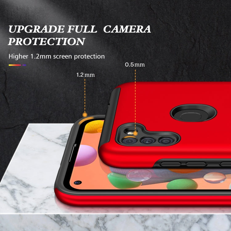 For Samsung Galaxy A11 PC + TPU Shockproof Magnetic Protective Case with Invisible Ring Holder
