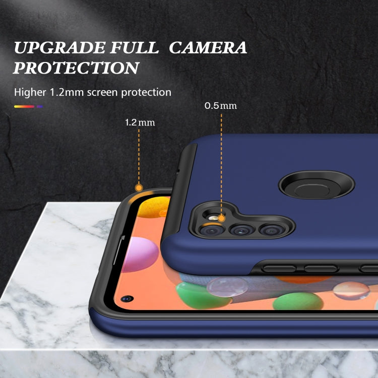For Samsung Galaxy A11 PC + TPU Shockproof Magnetic Protective Case with Invisible Ring Holder